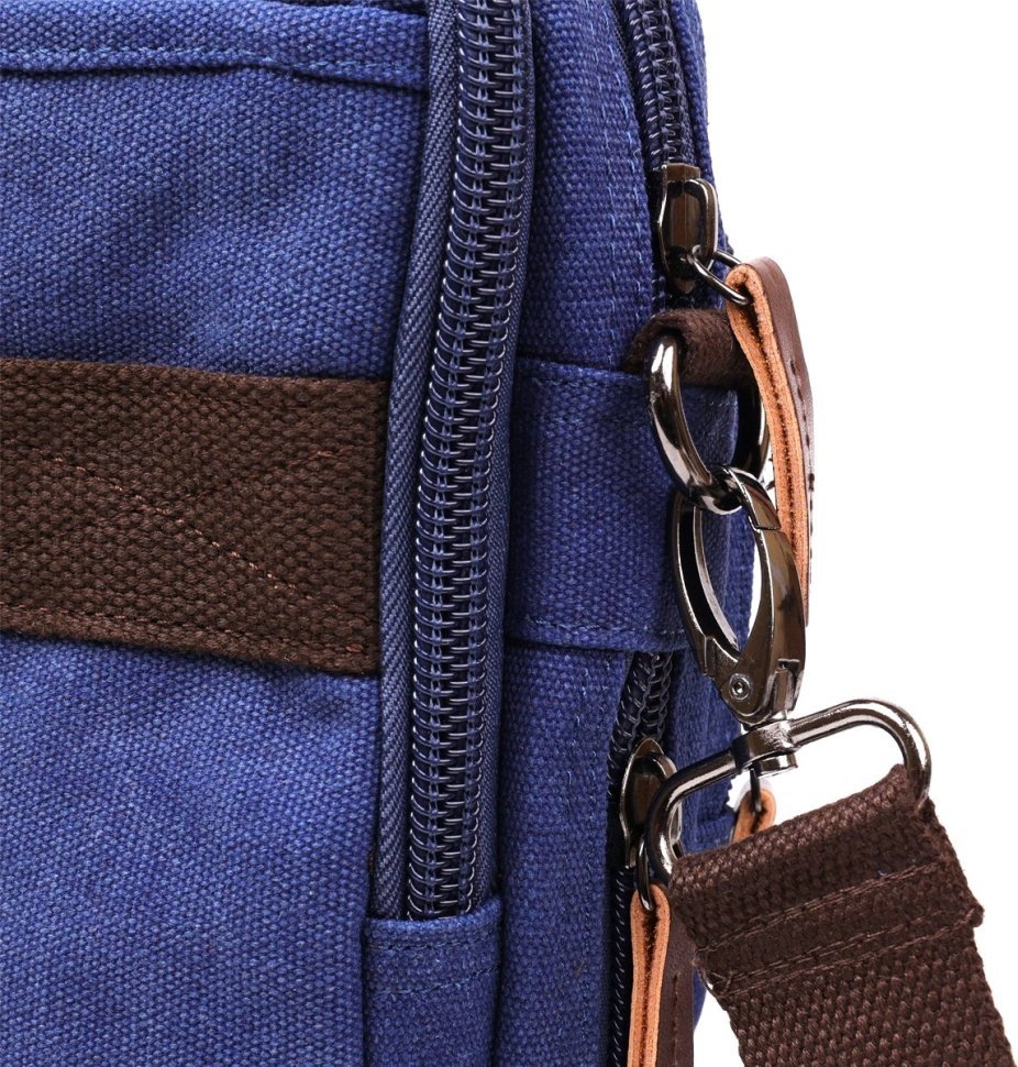 Синяя сумка из качественного текстиля для ноутбука Vintage (20184)