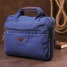 Синя сумка з якісного текстилю для ноутбука Vintage (20184) - 10