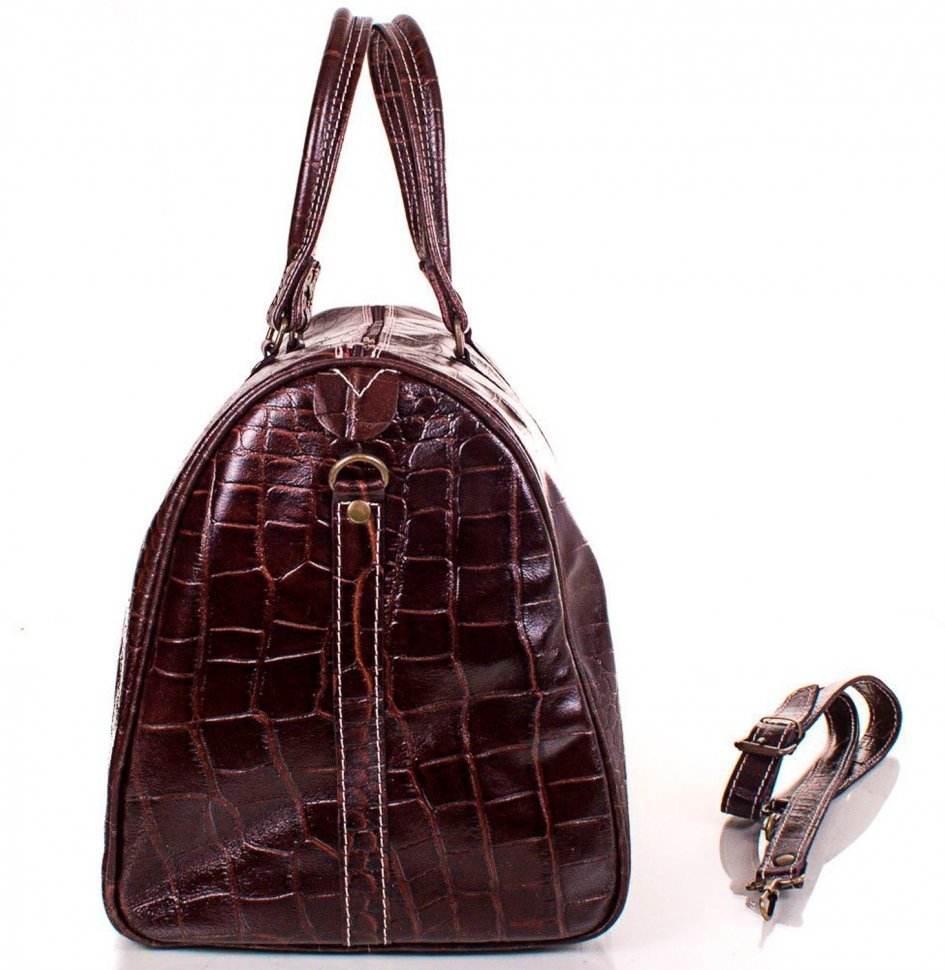 Стильна дорожня сумка з натуральної шкіри коричневого кольору Desisan (504-119)