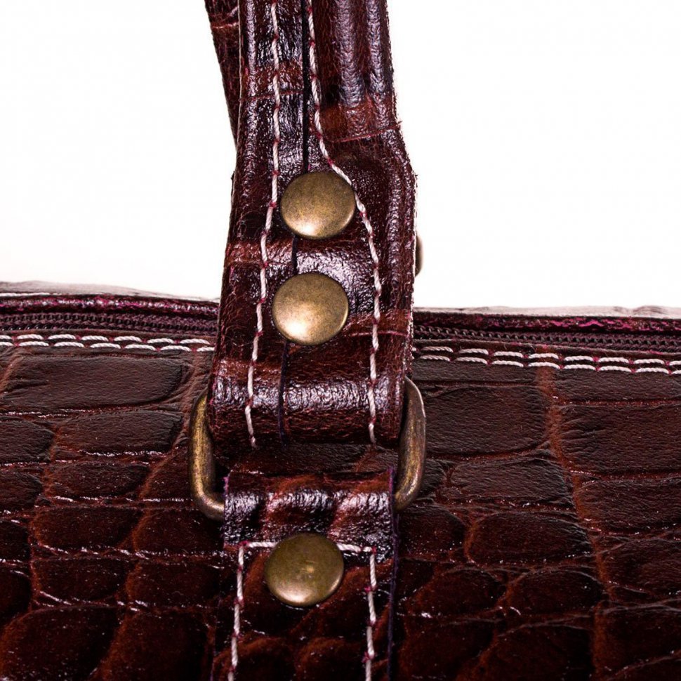 Стильна дорожня сумка з натуральної шкіри коричневого кольору Desisan (504-119)
