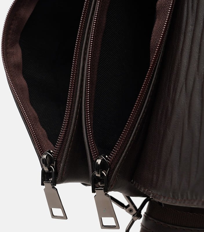 Маленька чоловіча сумка через плече з гладкої шкіри коричневого кольору Ricco Grande (21385)
