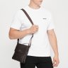 Маленькая мужская сумка через плечо из гладкой кожи коричневого цвета Ricco Grande (21385) - 6