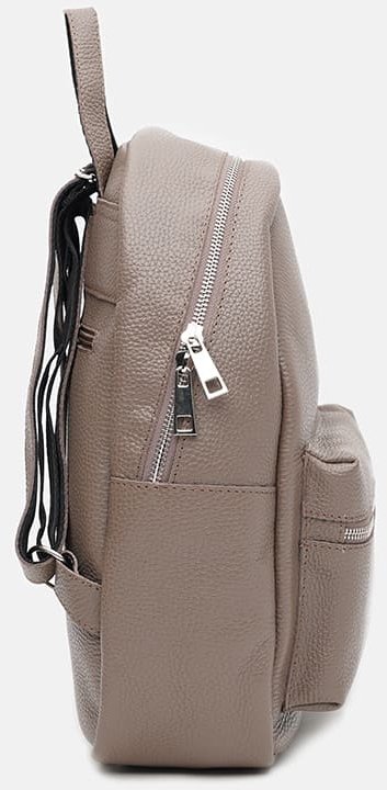 Небольшой женский кожаный рюкзак цвета тауп Ricco Grande (21436)