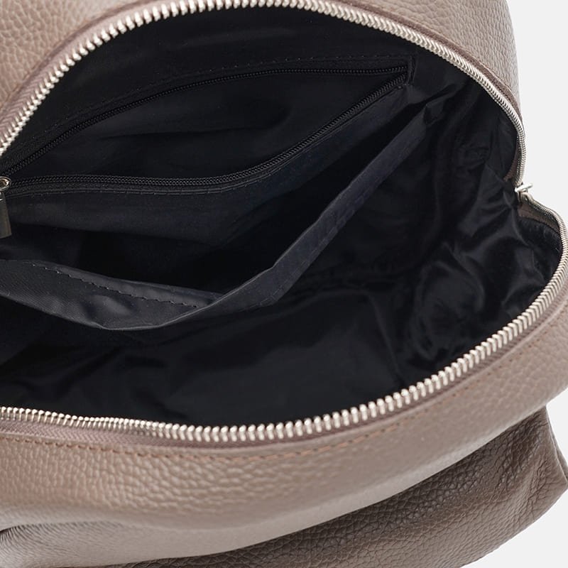 Небольшой женский кожаный рюкзак цвета тауп Ricco Grande (21436)