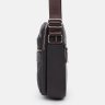 Недорогая мужская сумка на плечо из натуральной кожи коричневого цвета Keizer (56047) - 4