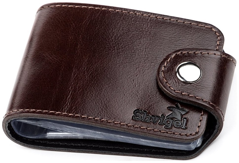 Горизонтальный маленький картхолдер из натуральной кожи коричневого цвета Shvigel (2413914) фото №12 Горизонтальный маленький картхолдер из натуральной кожи коричневого цвета Shvigel (2413914) modnotak фото №12