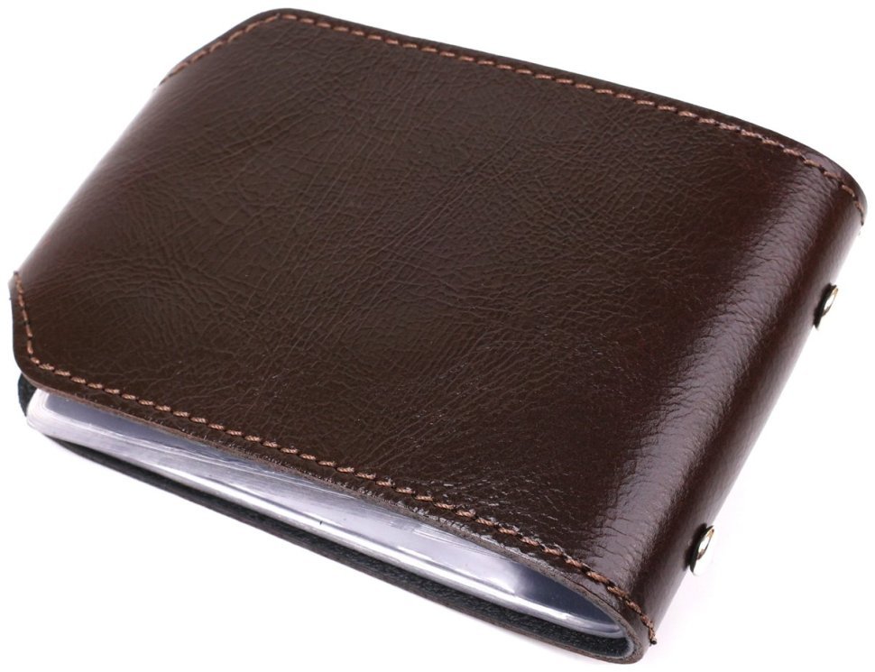 Горизонтальный маленький картхолдер из натуральной кожи коричневого цвета Shvigel (2413914) фото №18 Горизонтальный маленький картхолдер из натуральной кожи коричневого цвета Shvigel (2413914) modnotak фото №18