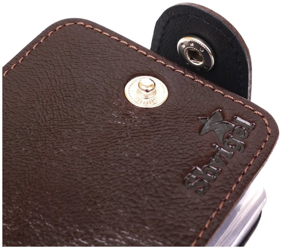 Горизонтальный маленький картхолдер из натуральной кожи коричневого цвета Shvigel (2413914) фото №19 Горизонтальный маленький картхолдер из натуральной кожи коричневого цвета Shvigel (2413914) modnotak фото №19