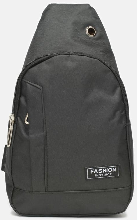 Черный текстильный мужской рюкзак-слинг с одной лямкой Monsen (56747)