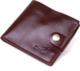 Бордовий жіночий гаманець подвійної складання з гладкої шкіри Shvigel (2416442)