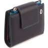 Шкіряний жіночий гаманець чорного кольору з хлястиком на магніті ST Leather 1767247
