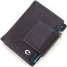 Шкіряний жіночий гаманець чорного кольору з хлястиком на магніті ST Leather 1767247 - 3