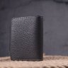Сірий гаманець із натуральної шкіри флотар із хлястиком на кнопці KARYA (2421349) - 8