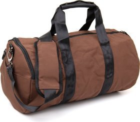 Містка спортивна сумка з щільного текстилю в коричневому кольорі Vintage (20643)