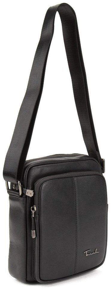 Черная добротная мужская сумка-планшет из натуральной кожи Tavinchi 77547 modnotak фото №8