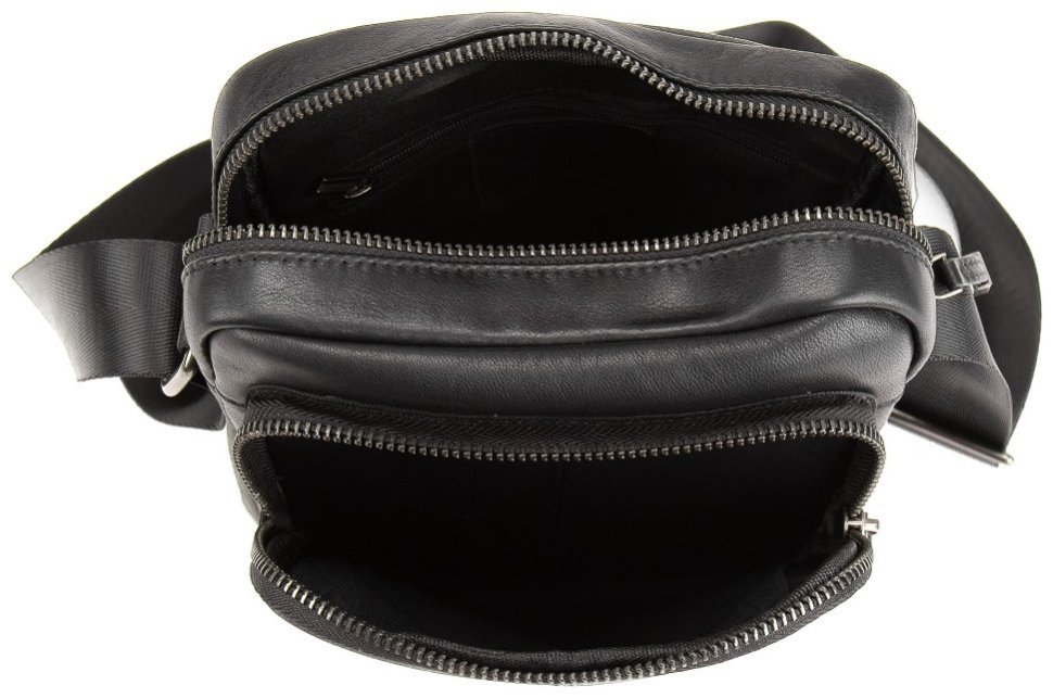 Черная добротная мужская сумка-планшет из натуральной кожи Tavinchi 77547 modnotak фото №12