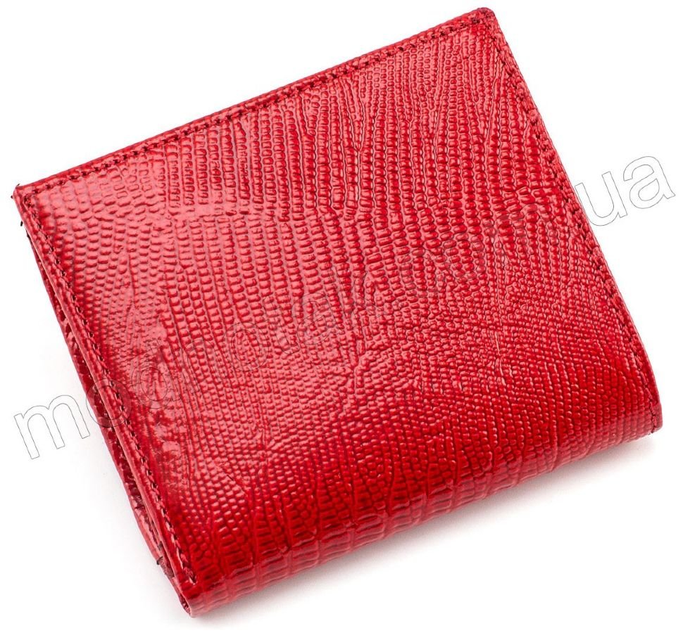 Червоний лаковий гаманець на кнопці KARYA (1066-074)