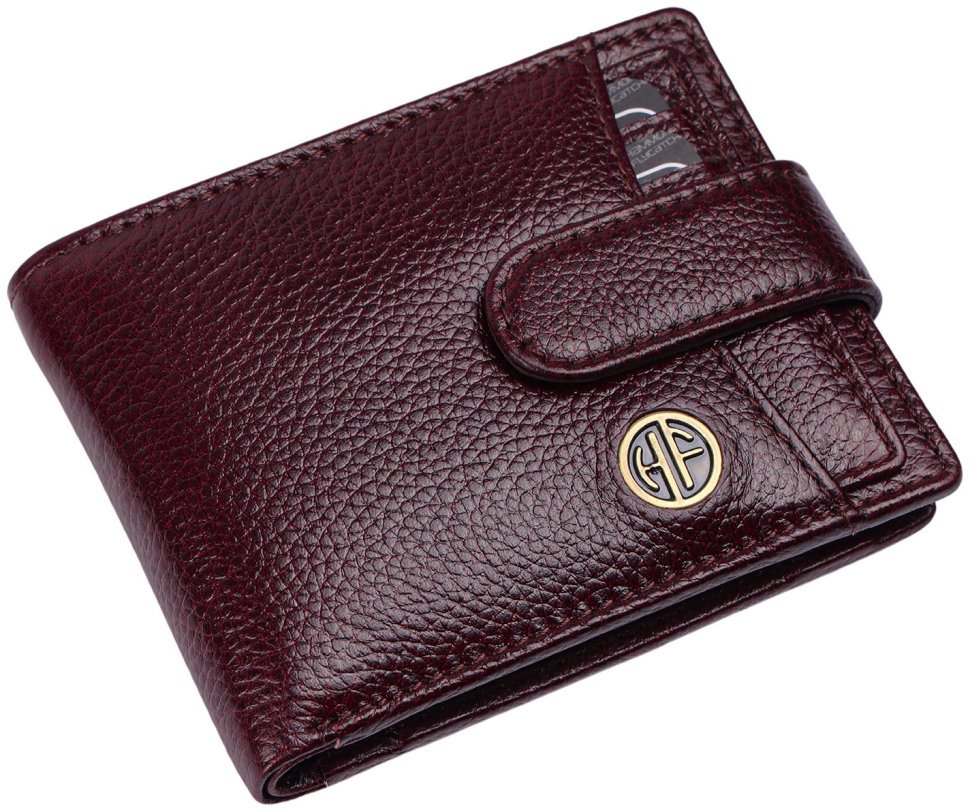 Кожаный мужской кошелек на кнопке со съемным блоком для карт Hammonds Flycatcher HF502 коричневого цвета 107947 modnotak фото №5