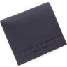 Шкіряний компактний гаманець з зажимом синього кольору KARYA (21769) - 1