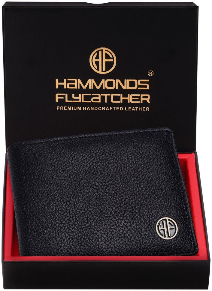 Мужской кошелек из натуральной кожи черного цвета без застежки Hammonds Flycatcher HF594 с монетницей 108047 фото №5 Мужской кошелек из натуральной кожи черного цвета без застежки Hammonds Flycatcher HF594 с монетницей 108047 modnotak фото №5