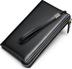 Чоловіча чорна барсетка на зап&#39;ясті з натуральної шкіри Vintage (20237)