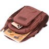 Коричневый мужской слинг-рюкзак из полиэстера на молнии Vintage 2422150 - 6