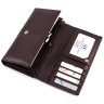 Кожаный кошелек коричневого цвета с блоком для карт ST Leather (16664) - 5