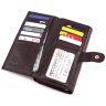 Кожаный кошелек коричневого цвета с блоком для карт ST Leather (16664) - 4