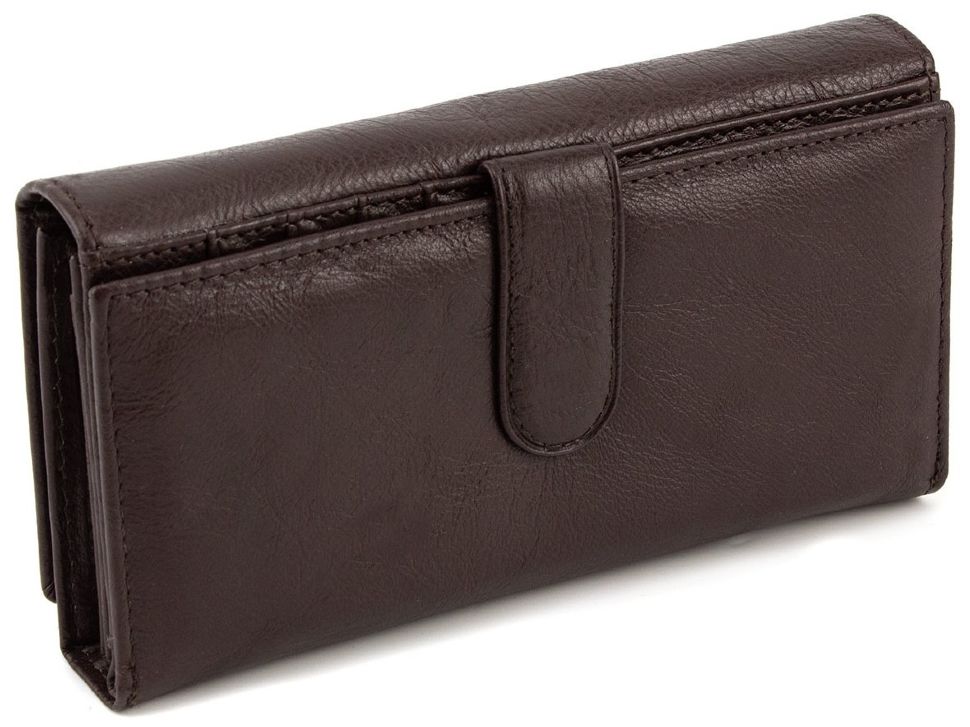 Шкіряний гаманець коричневого кольору з блоком для карт ST Leather (16664)