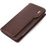 Коричневий вертикальний гаманець-клатч із натуральної шкіри на зап'ястя CANPELLINI (2421537) - 1