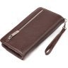 Коричневий вертикальний гаманець-клатч із натуральної шкіри на зап'ястя CANPELLINI (2421537) - 2