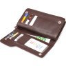 Коричневий вертикальний гаманець-клатч із натуральної шкіри на зап'ястя CANPELLINI (2421537) - 3