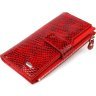 Лакований жіночий гаманець червоного кольору з натуральної шкіри з тисненням під змію CANPELLINI (2421639) - 1