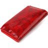 Лакований жіночий гаманець червоного кольору з натуральної шкіри з тисненням під змію CANPELLINI (2421639) - 2