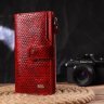 Лакований жіночий гаманець червоного кольору з натуральної шкіри з тисненням під змію CANPELLINI (2421639) - 7