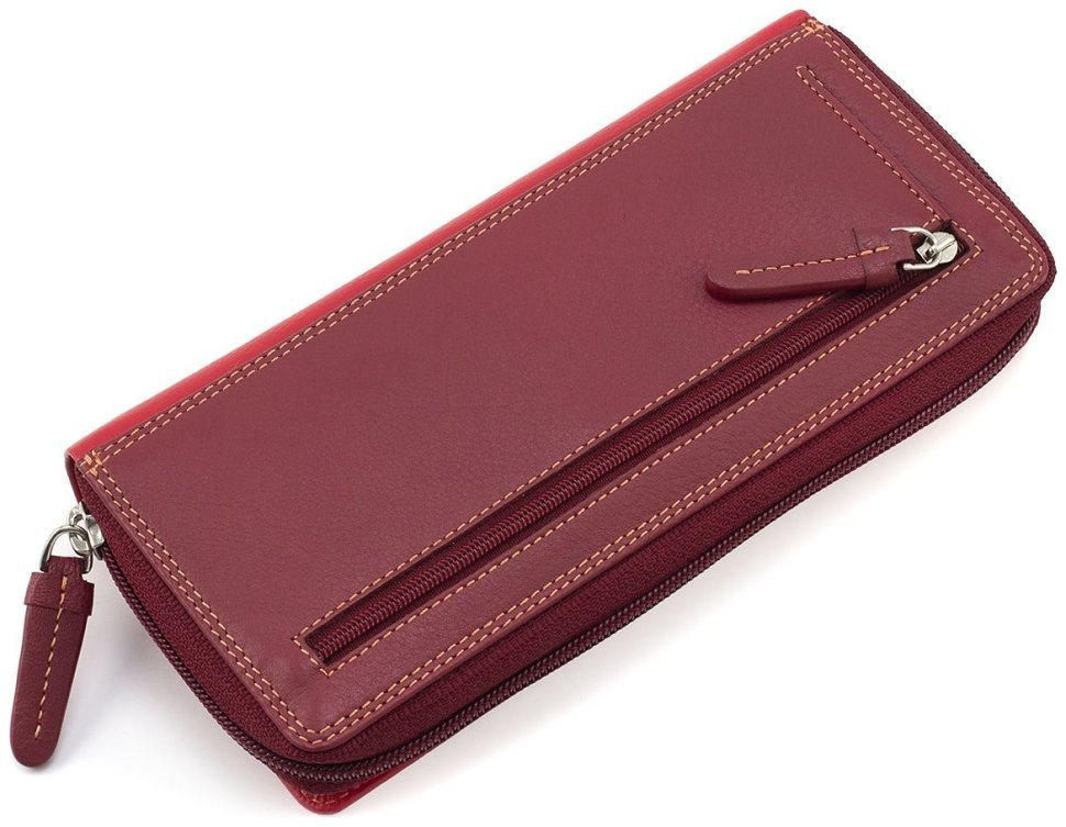 Червоно-бордовий жіночий гаманець великого розміру з натуральної шкіри високої якості Visconti Honolulu 68747