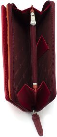 Красно-бордовый женский кошелек крупного размера из натуральной кожи высокого качества Visconti Honolulu 68747