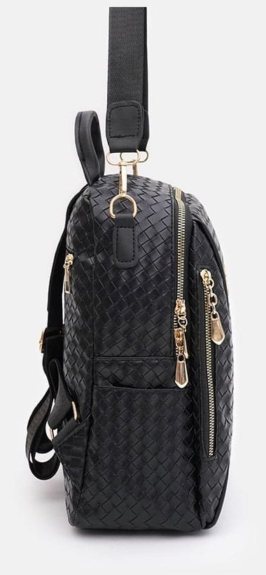 Стильный женский рюкзак из черной экокожи Monsen 88847 фото №4 Стильный женский рюкзак из черной экокожи Monsen 88847 modnotak фото №4