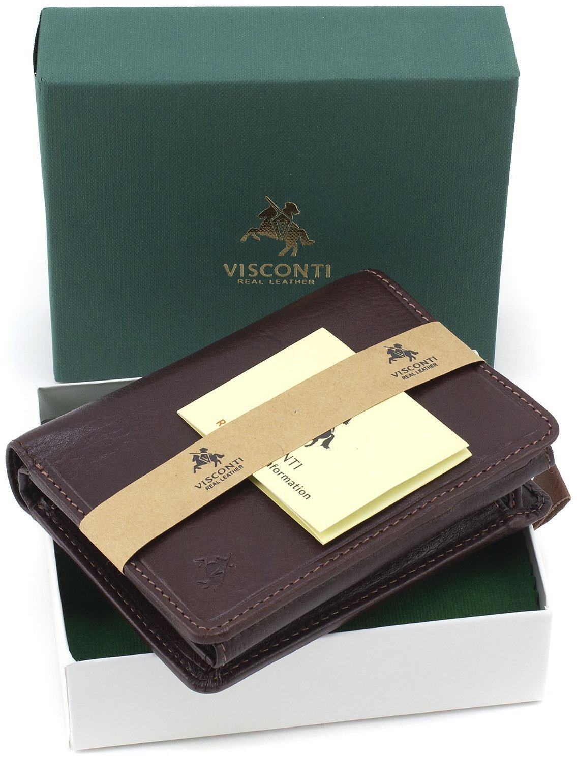 Маленькое мужское портмоне вертикального типа из натуральной кожи коричневого цвета Visconti 68947
