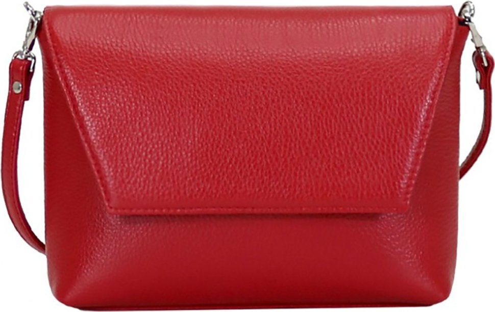 Шкіряна жіноча сумка червоного кольору через плече Issa Hara Лінда (27010)