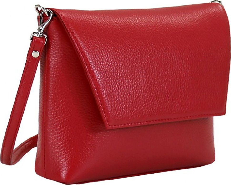 Кожаная женская сумка красного цвета через плечо Issa Hara Линда (27010)