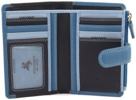 Синий женский кошелек среднего размера из натуральной кожи высокого качества Visconti 69247