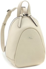 Світло-бежевий жіночий рюкзак маленького розміру із фактурної шкіри KARYA 69747 