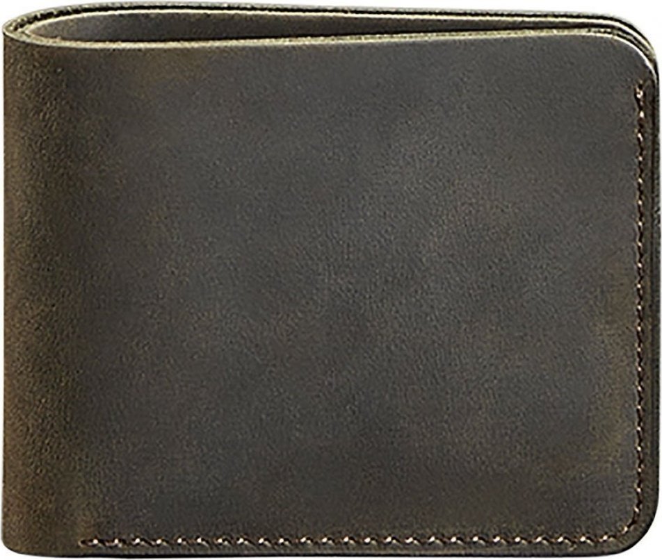 Вінтажне чоловіче портмоне з темно-коричневої шкіри без монетниці BlankNote (50248)