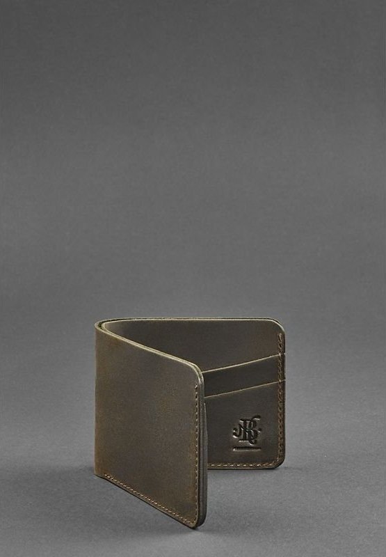 Винтажное мужское портмоне из темно-коричневой кожи без монетницы BlankNote (50248)