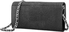 Стильная сумка из черной кожи морского ската STINGRAY LEATHER (024-18296)