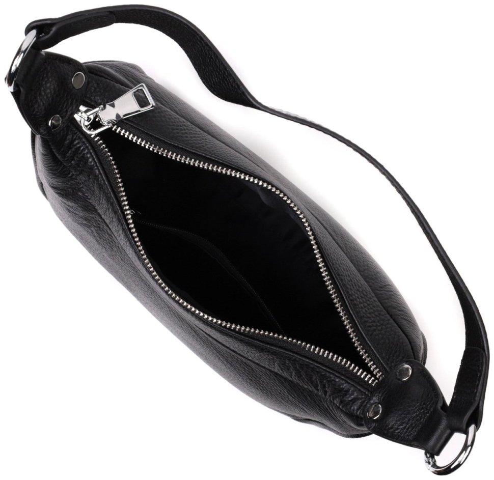 Чорна жіноча сумка з натуральної шкіри з однією лямкою Vintage 2422411