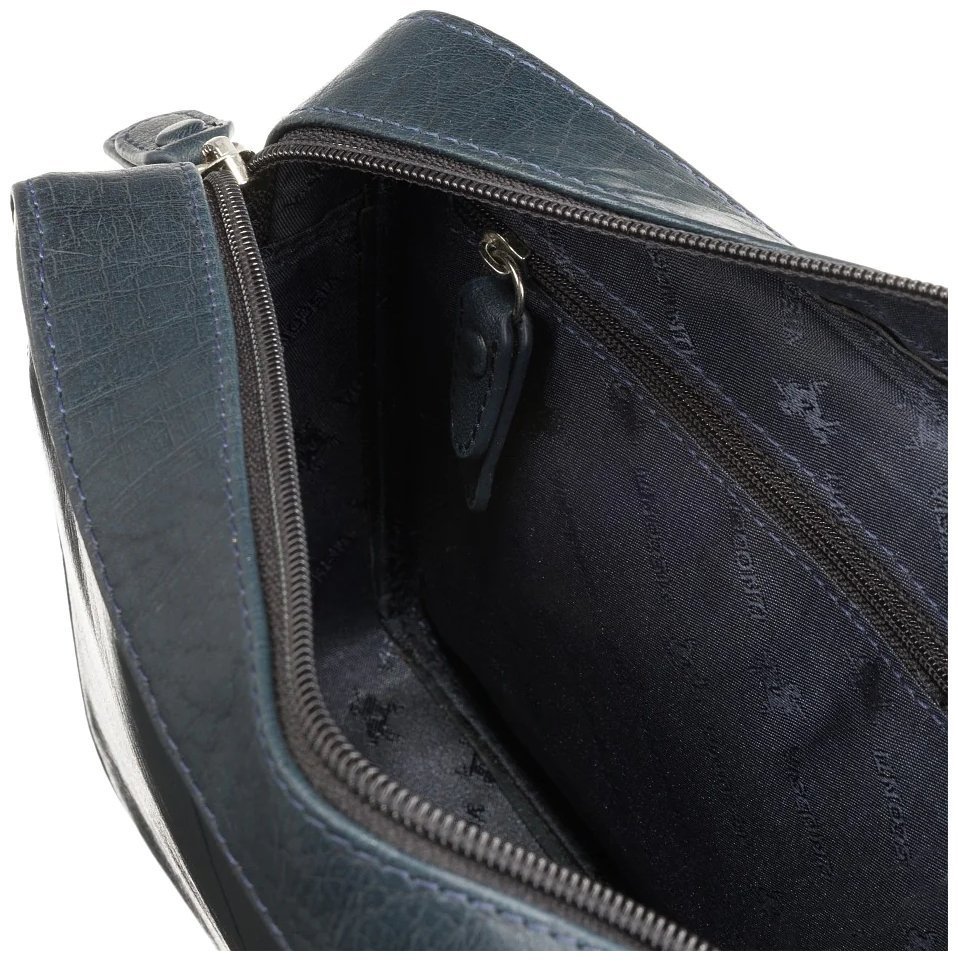 Синяя женская сумка-кроссбоди из натуральной кожи с застежкой на молнию Visconti 70748