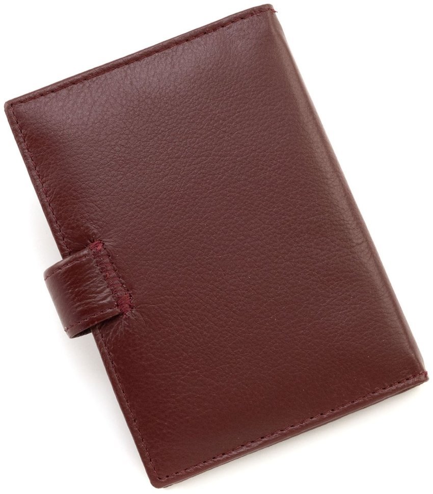 Обложка кожаная для документов, паспорта и карточек ST Leather 90848 бордового цвета modnotak фото №3