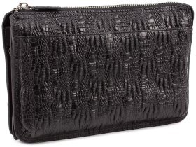 Чоловік шкіряний клатч з оригінальним тисненням H.T Leather (10464)